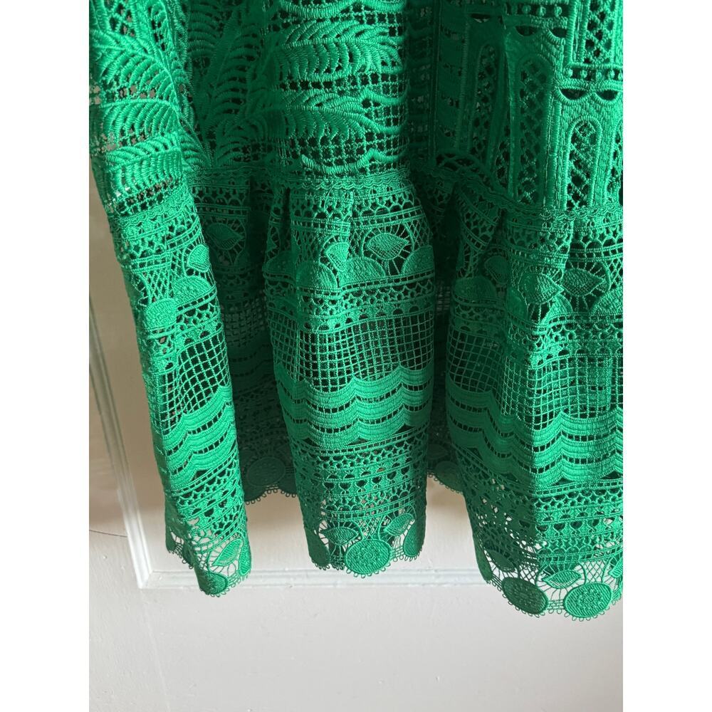House of Harlow 1960 Green Guipure Lace Palace & Palm Maxi Coverup Dress - Picture 8 of 11
